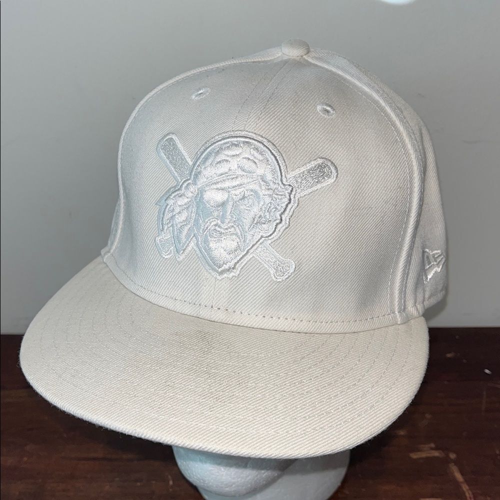 New Era White White Pittsburgh Pirates Vintage MLB style baseball cap hat 7 3/4